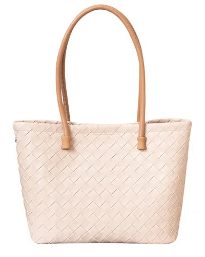Adele Berto Leather Tote In White