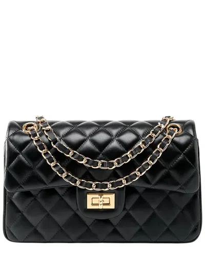 Adele Berto Leather Wallet On Chain In Burgundy
