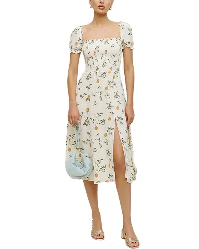 Adele Berto Linen Midi Dress In White