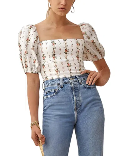 Adele Berto Linen Top In White