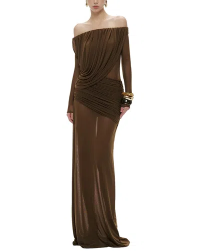 Adele Berto Maxi Dress In Brown