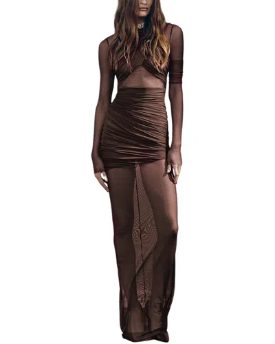 Adele Berto Maxi Dress In Brown
