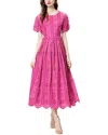 Adele Berto Midi Dress In Pink