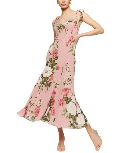 Adele Berto Midi Dress In Pink