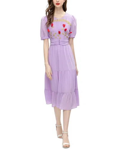Adele Berto Midi Dress In Purple