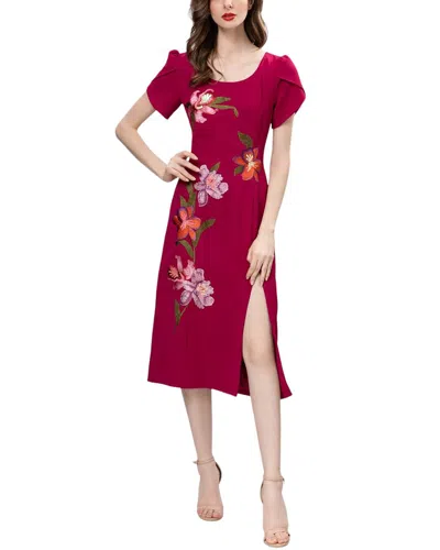 Adele Berto Midi Dress In Red