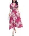 Adele Berto Midi Dress In Pink