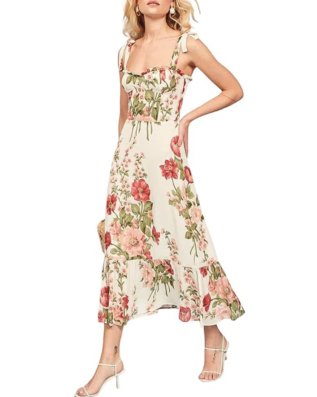 adele berto midi dress Adele Berto Midi Dress In Neutral