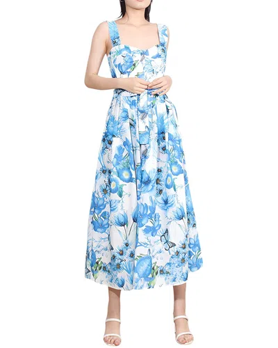 Adele Berto Midi Dress In Blue