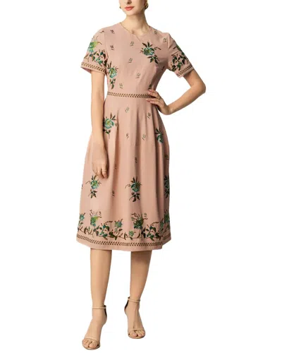 Adele Berto Midi Dress In Apricot
