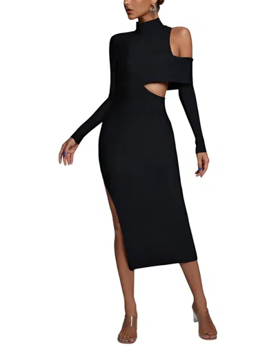 Adele Berto Midi Dress In Black