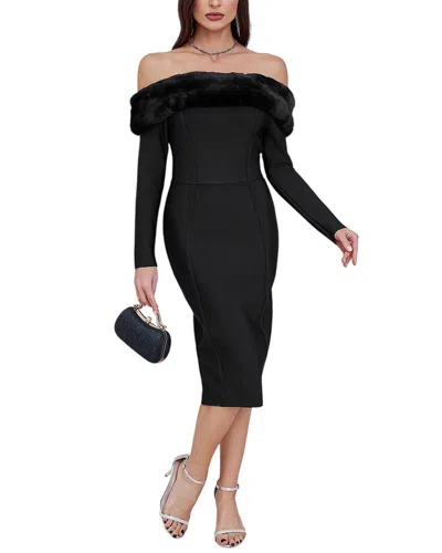 Adele Berto Midi Dress In Black