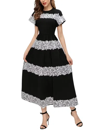 Adele Berto Midi Dress In Black & White