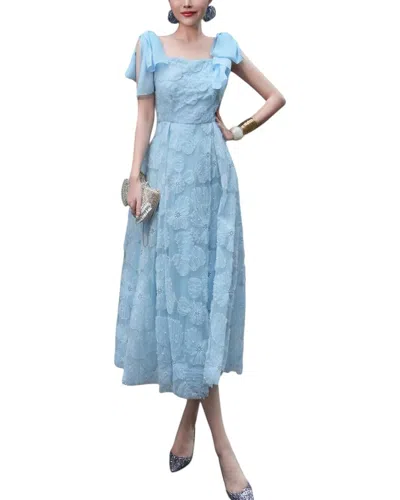 Adele Berto Midi Dress In Blue