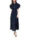 Adele Berto Midi Dress In Blue