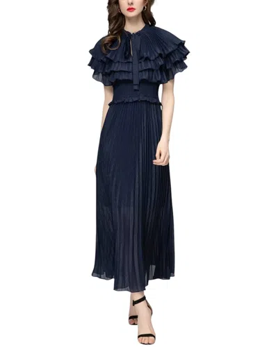 Adele Berto Midi Dress In Blue