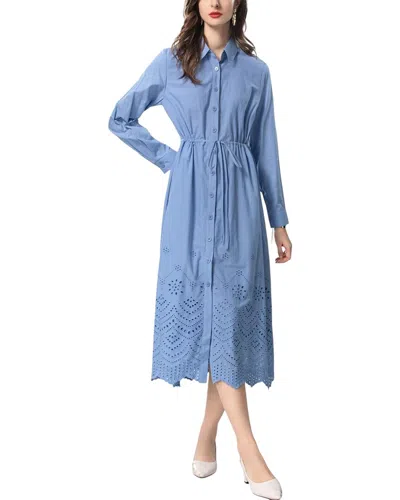 Adele Berto Midi Dress In Blue