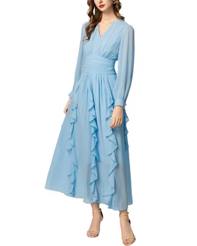 Adele Berto Midi Dress In Blue