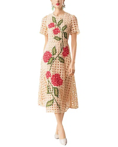 Adele Berto Midi Dress In Neutral