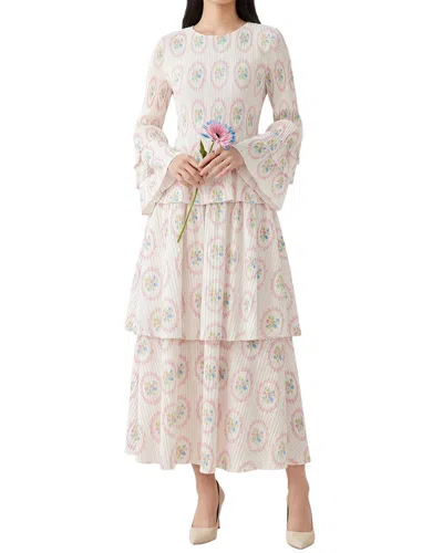 Adele Berto Midi Dress In Pink