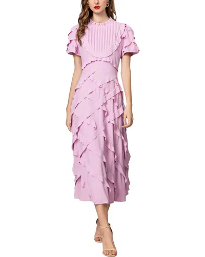 Adele Berto Midi Dress In Pink
