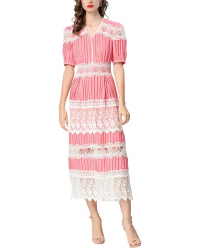 Adele Berto Midi Dress In Pink