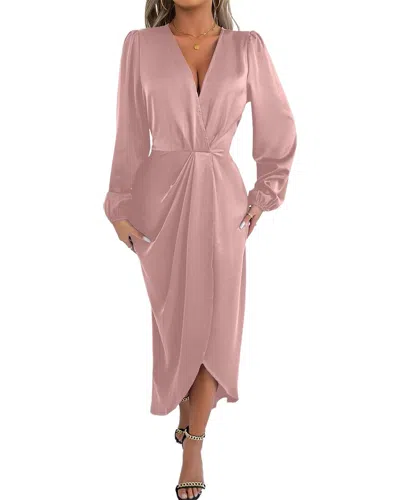 Adele Berto Midi Dress In Pink