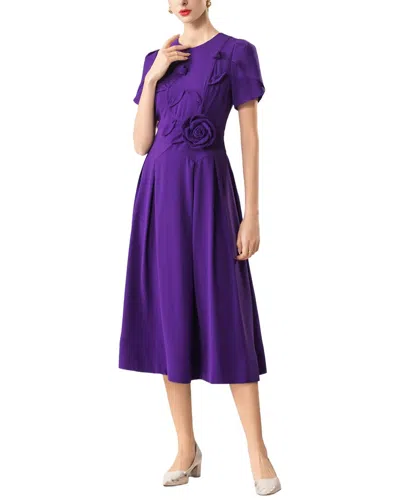 Adele Berto Midi Dress In Purple