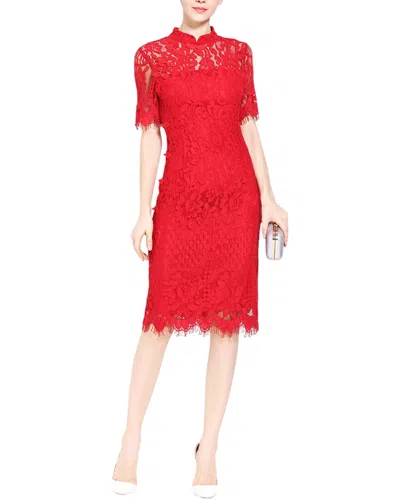 Adele Berto Midi Dress In Red