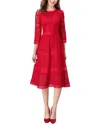 Adele Berto Midi Dress In Red
