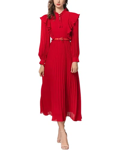 Adele Berto Midi Dress In Red