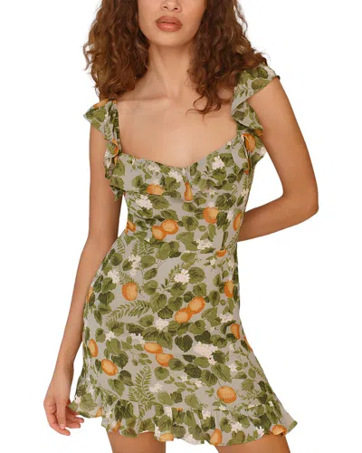 Adele Berto Mini Dress In Green