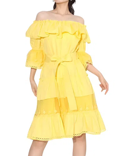 Adele Berto Mini Dress In Yellow