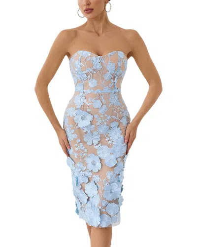 Adele Berto Mini Dress In Blue