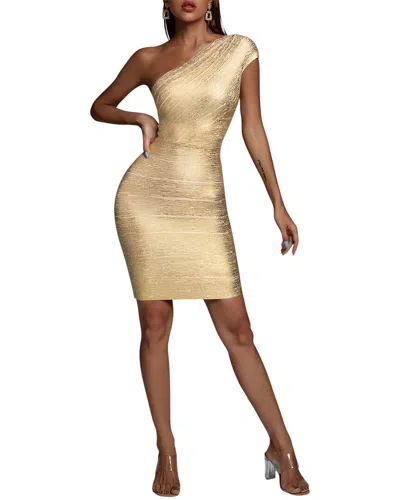 Adele Berto Mini Dress In Gold