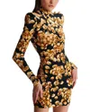 Adele Berto Mini Dress In Gold
