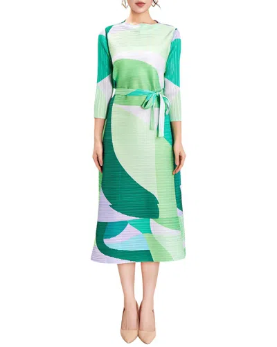 Adele Berto Short Sleeve Midi Dress In Multi