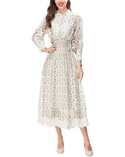 Adele Berto Silk-blend Midi Dress In White