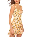 Adele Berto Silk Mini Dress In Yellow