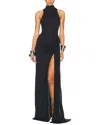Adele Berto Solid Maxi Dress In Black
