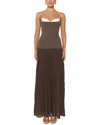 Adele Berto Solid Maxi Dress In Brown