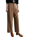 Adele Berto Wool-blend Pant In Brown