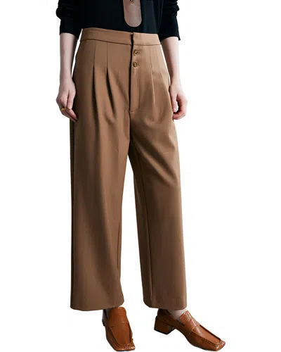 Adele Berto Wool-blend Pant In Brown