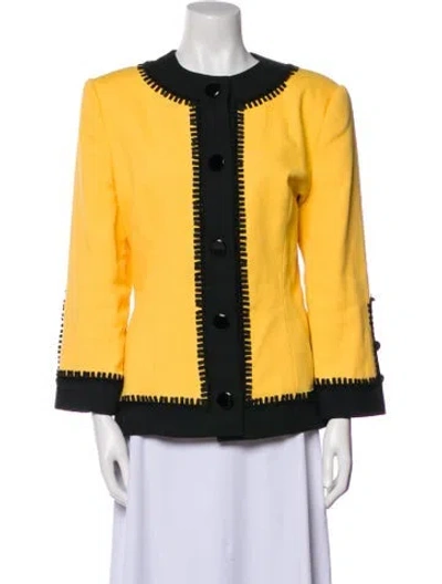 Pre-owned Adele Simpson 1990's Colorblock Pattern Evening Jacket In Multi