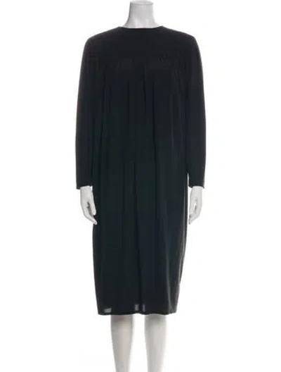 Pre-owned Adele Simpson Crew Neck Knee-length Dress In Black