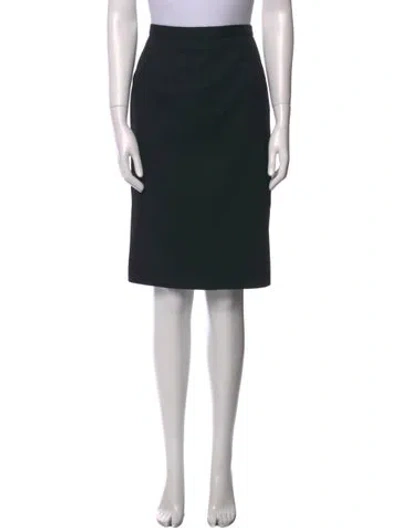 Pre-owned Adele Simpson Pleated Accents Knee-length Skirt In Black