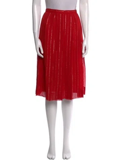 Pre-owned Adele Simpson Striped Knee-length Skirt In Red