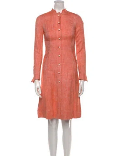 Pre-owned Adele Simpson Vintage Knee-length Dress In Orange