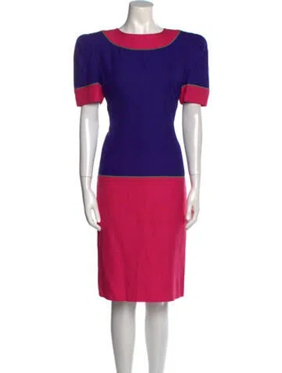 Pre-owned Adele Simpson Vintage Knee-length Dress In Purple