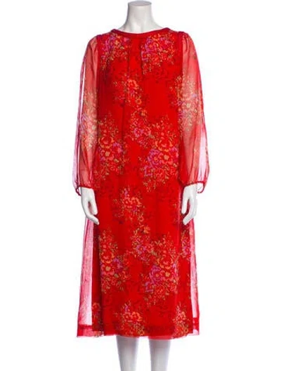 Pre-owned Adele Simpson Vintage Long Dress In Red